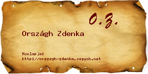 Országh Zdenka névjegykártya